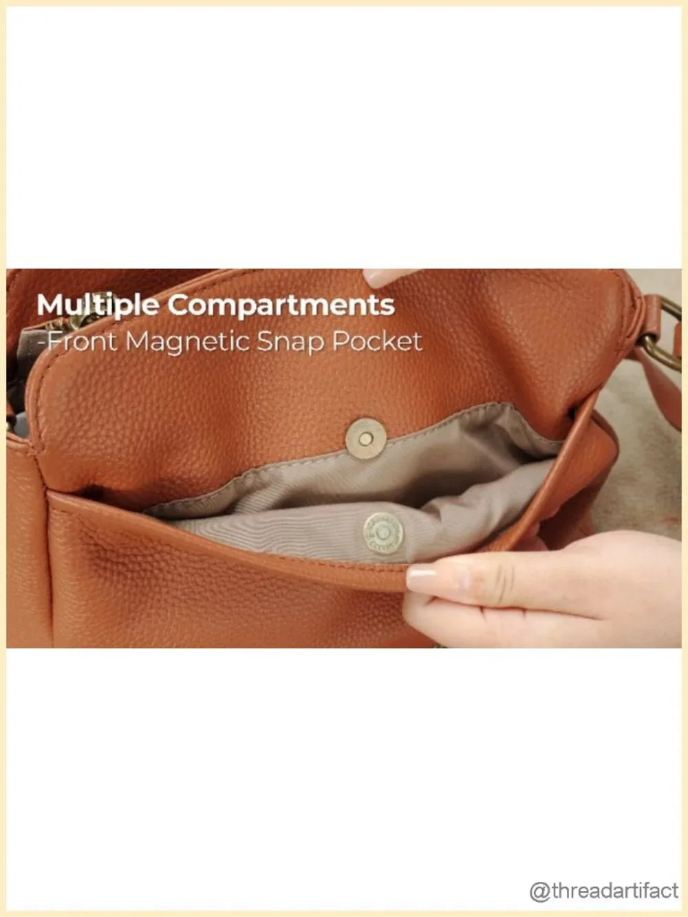 Genuine Leather Anti-theft Crossbody Bag with RFID Card Slots